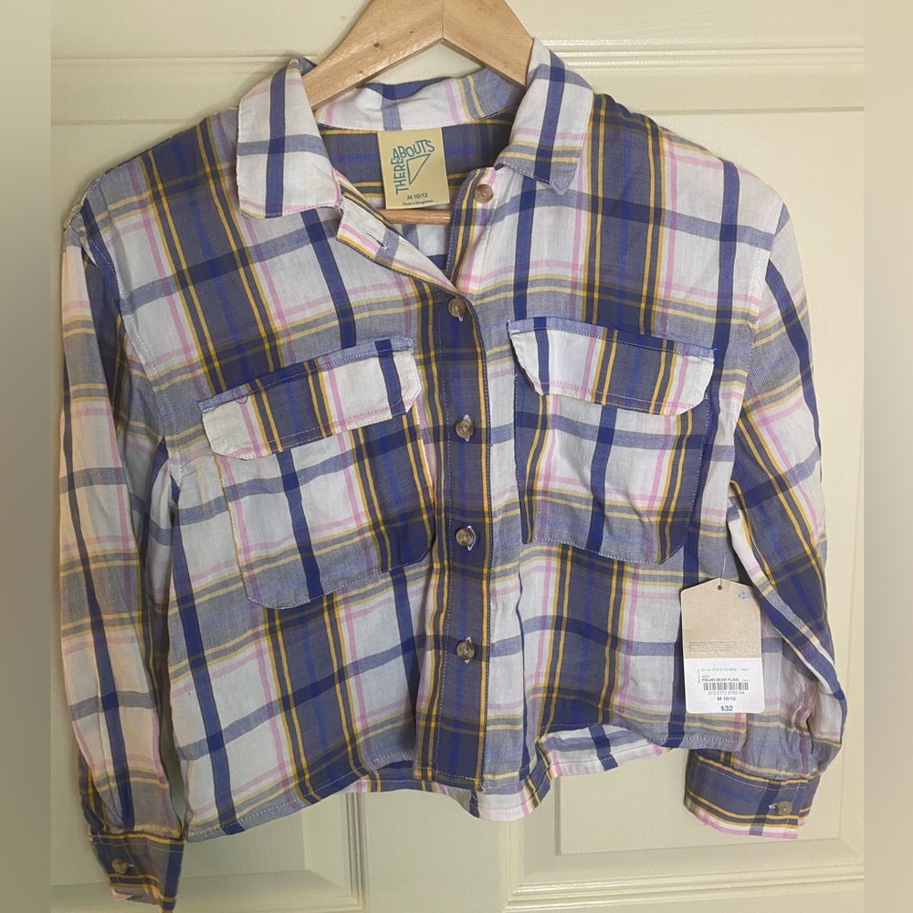There Abouts Polar Bear Plaid Shirt Size M (10/12)